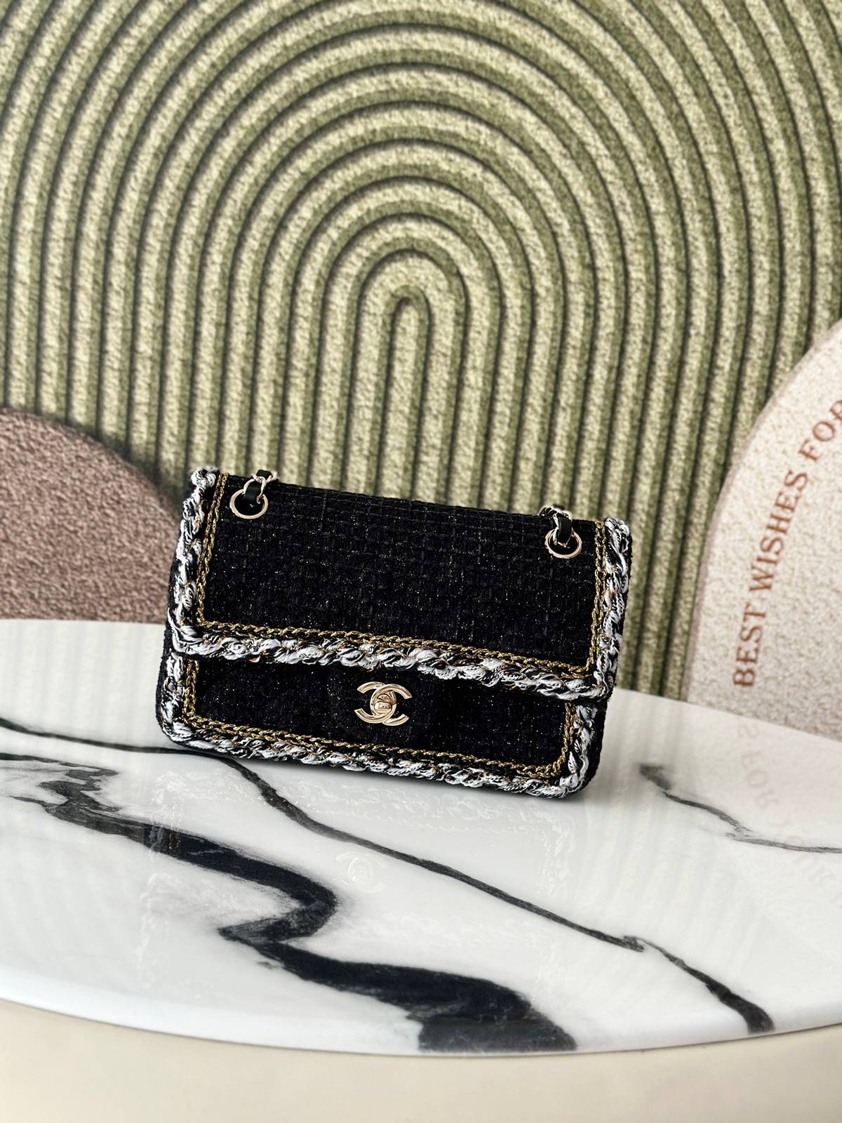 シャネル CHANEL マトラッセ チェーンショルダーバッグ キャビアスキン ゴールド金具 レディース ホワイト - 画像 10