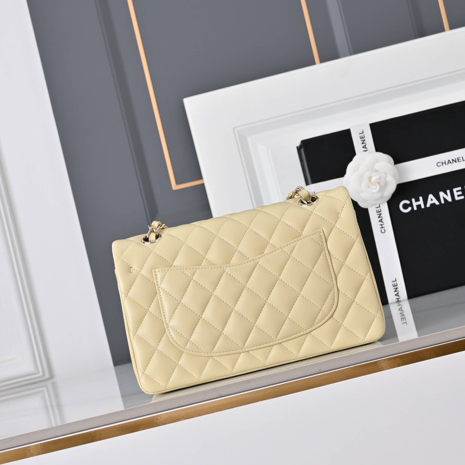 シャネル 1113 ラムスキン フラップバッグ ゴールド金具 シャンパンゴールド レディース - 画像 18