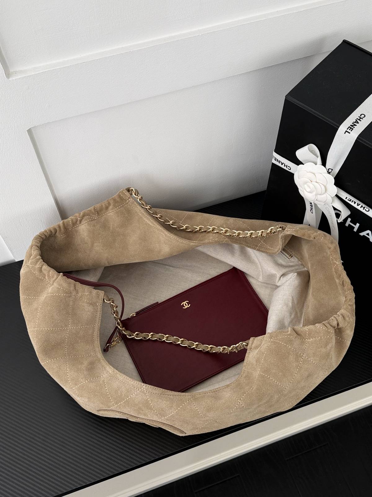 シャネル CHANEL シャネル マトラッセ ラムスキン チェーンウォレット ファスナー開閉 2WAY ゴールド金具 レ - 画像 5