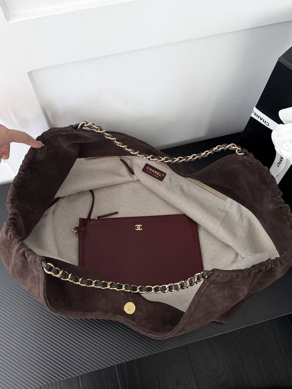 シャネル CHANEL シャネル マトラッセ ラムスキン チェーンウォレット ファスナー開閉 2WAY ゴールド金具 レ - 画像 16