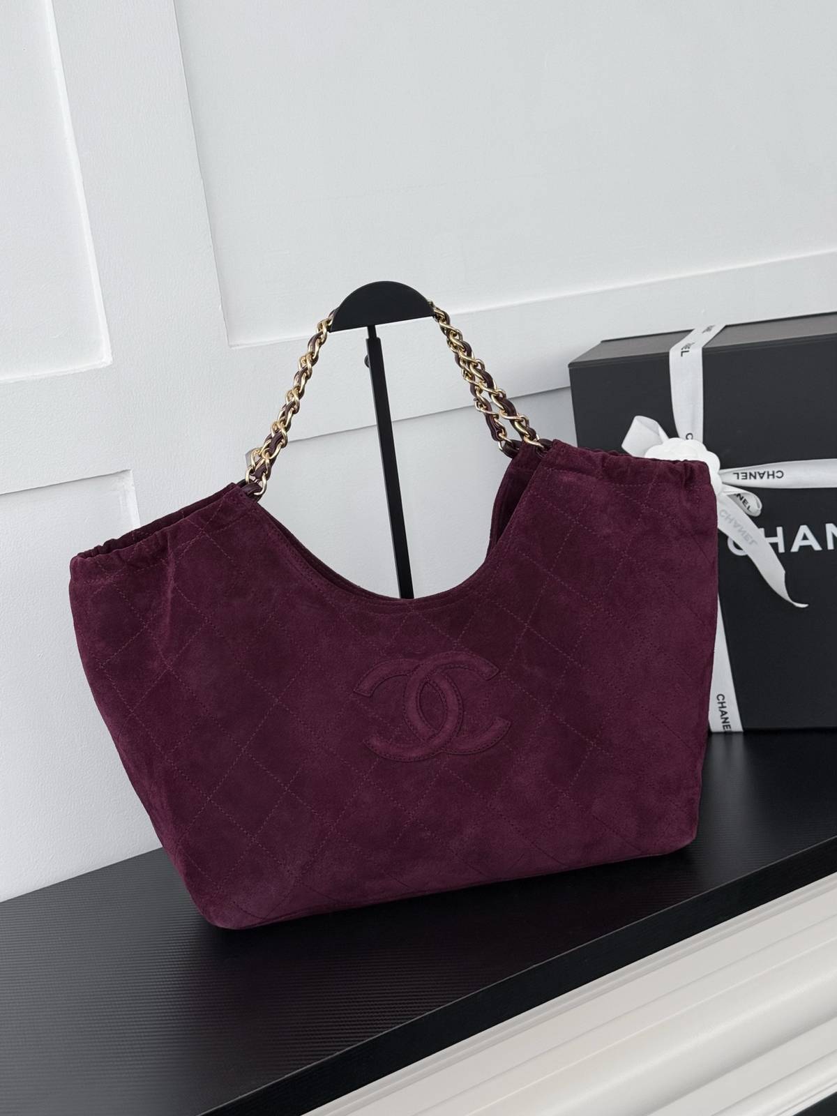 シャネル CHANEL マトラッセ ラムスキン トートバッグ ゴールド金具 レディース ブラック - 画像 10