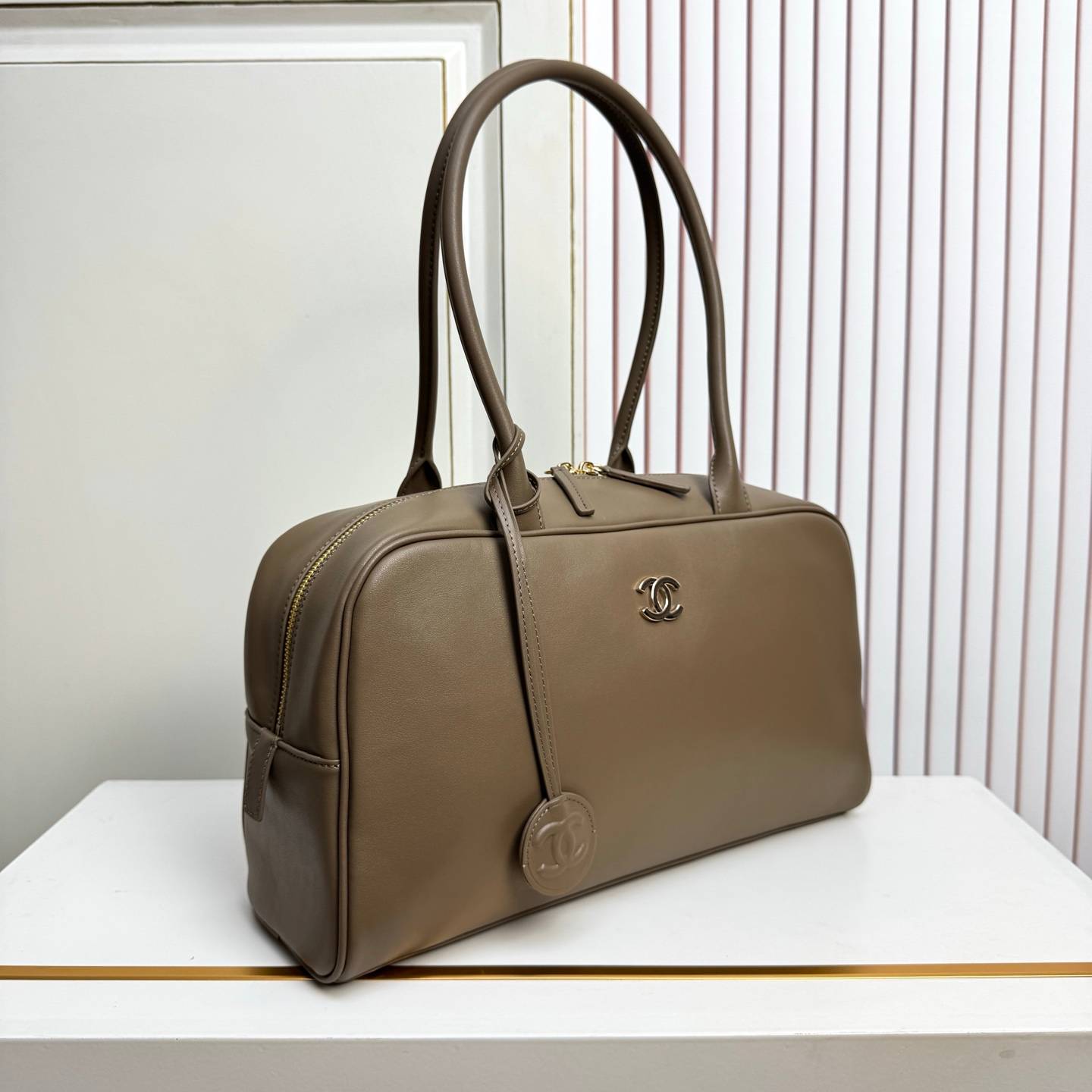 シャネル 6338 マトラッセ ラムスキン バニティバッグ ゴールド金具 ショルダーバッグ レディース ブラック ベージ - 画像 7
