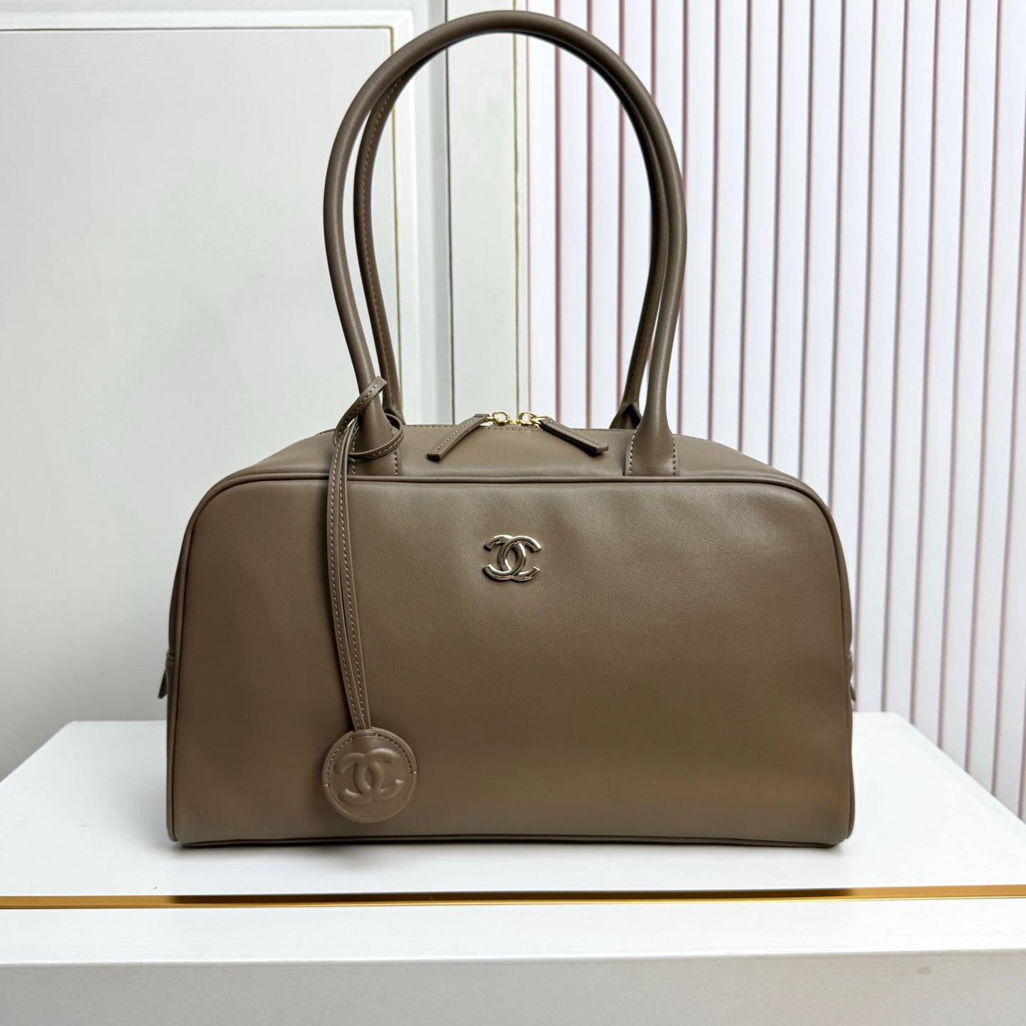 シャネル 6338 マトラッセ ラムスキン バニティバッグ ゴールド金具 ショルダーバッグ レディース ブラック ベージ - 画像 10