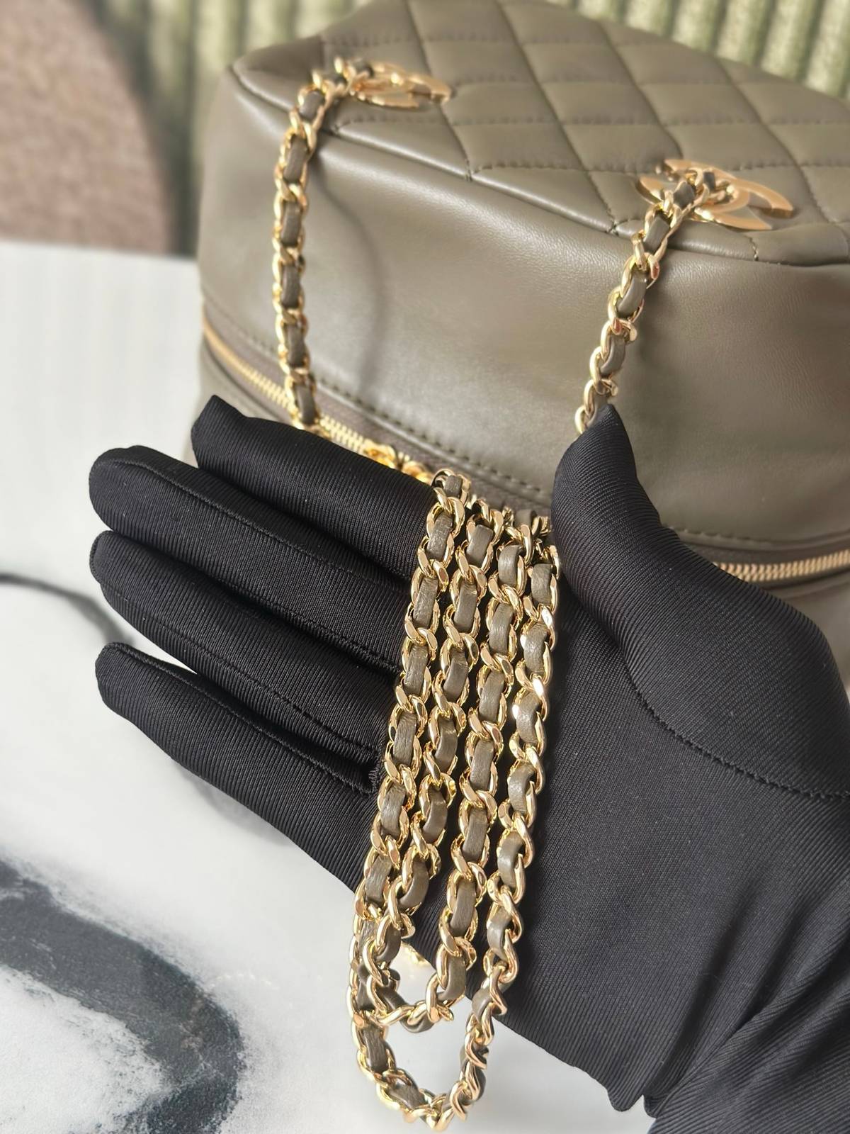 シャネル AS6472 マトラッセ ラムスキン チェーンショルダーバッグ ブラック ゴールド金具 レディース - 画像 16