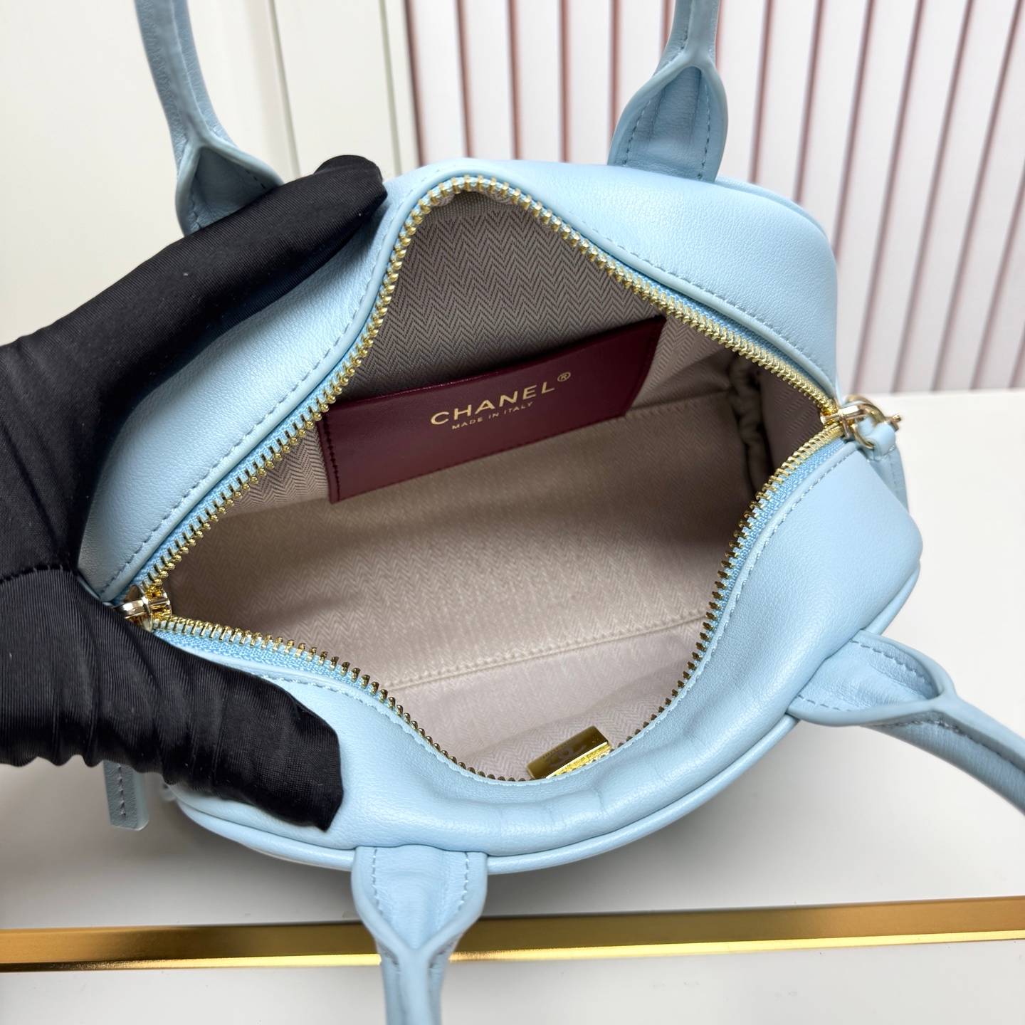 シャネル CHANEL 6344mini マトラッセ ミニバッグ ラムスキン ゴールド金具 フラップバッグ レザー編み込 - 画像 20
