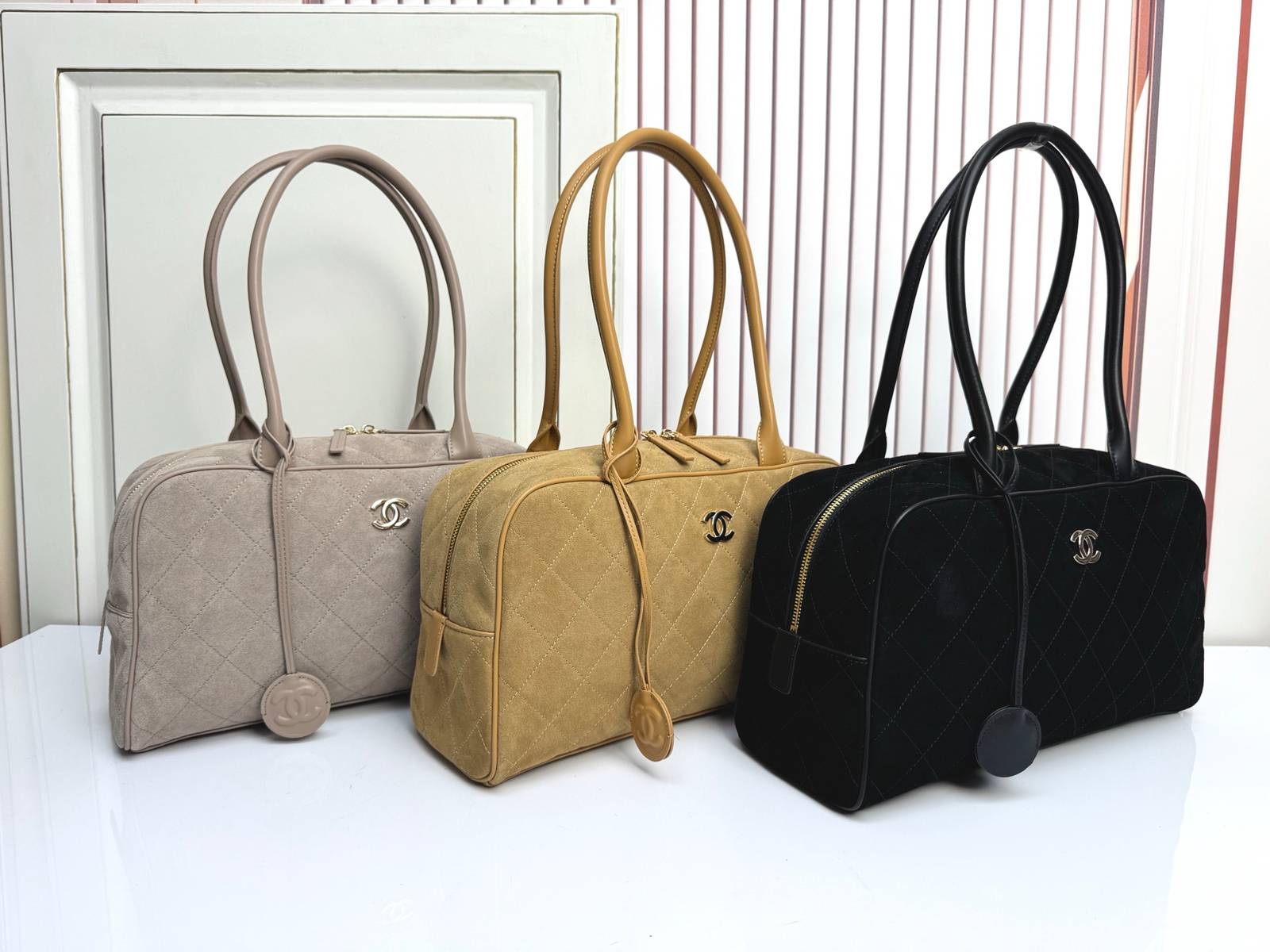 シャネル 6338 マトラッセ ラムスキン ボストンバッグ ゴールド金具 ショルダー ハンドバッグ レディース