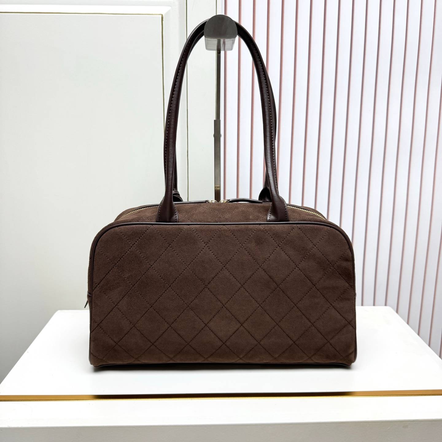 シャネル 6338 マトラッセ ラムスキン ボストンバッグ ゴールド金具 ショルダー ハンドバッグ レディース - 画像 6