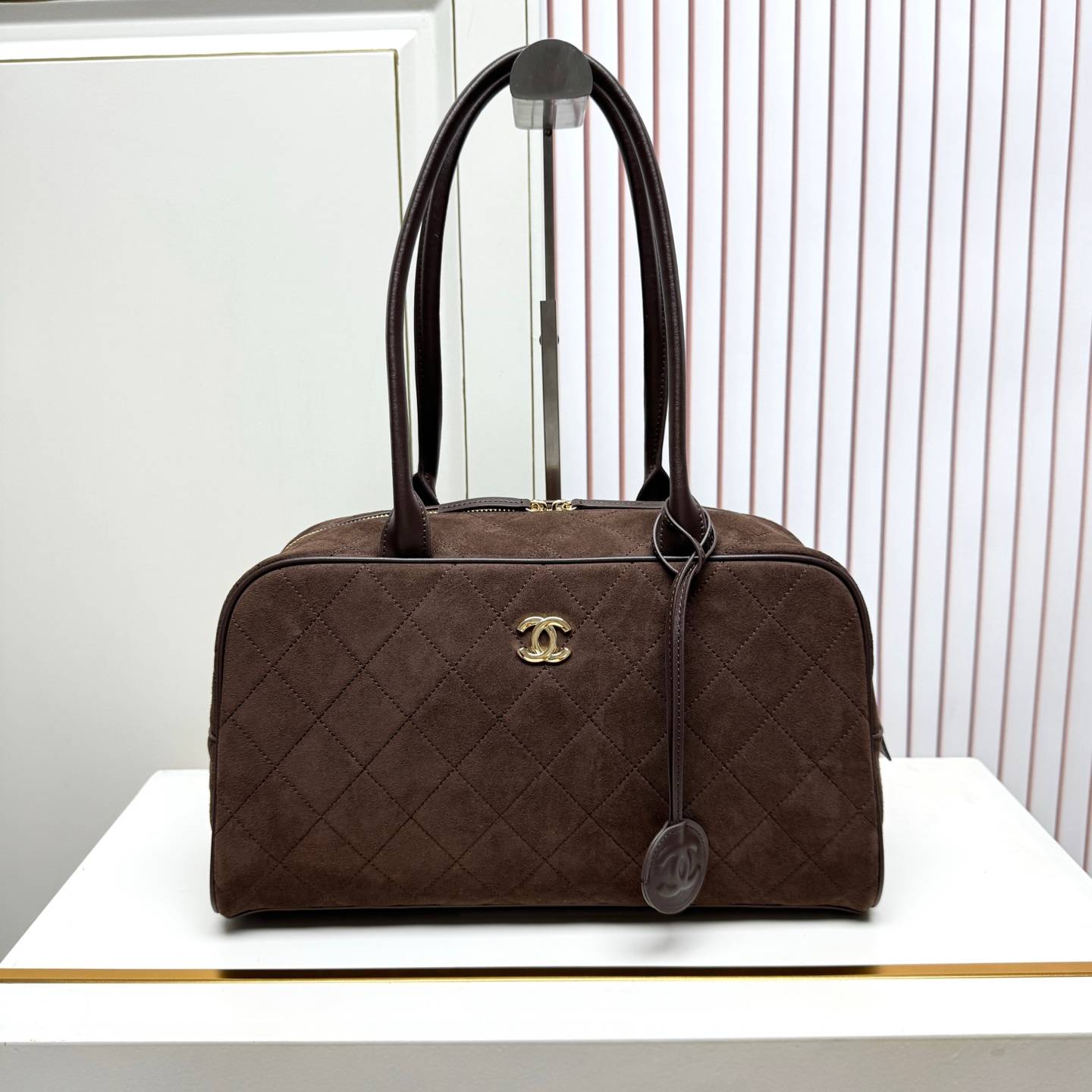 シャネル 6338 マトラッセ ラムスキン ボストンバッグ ゴールド金具 ショルダー ハンドバッグ レディース - 画像 10