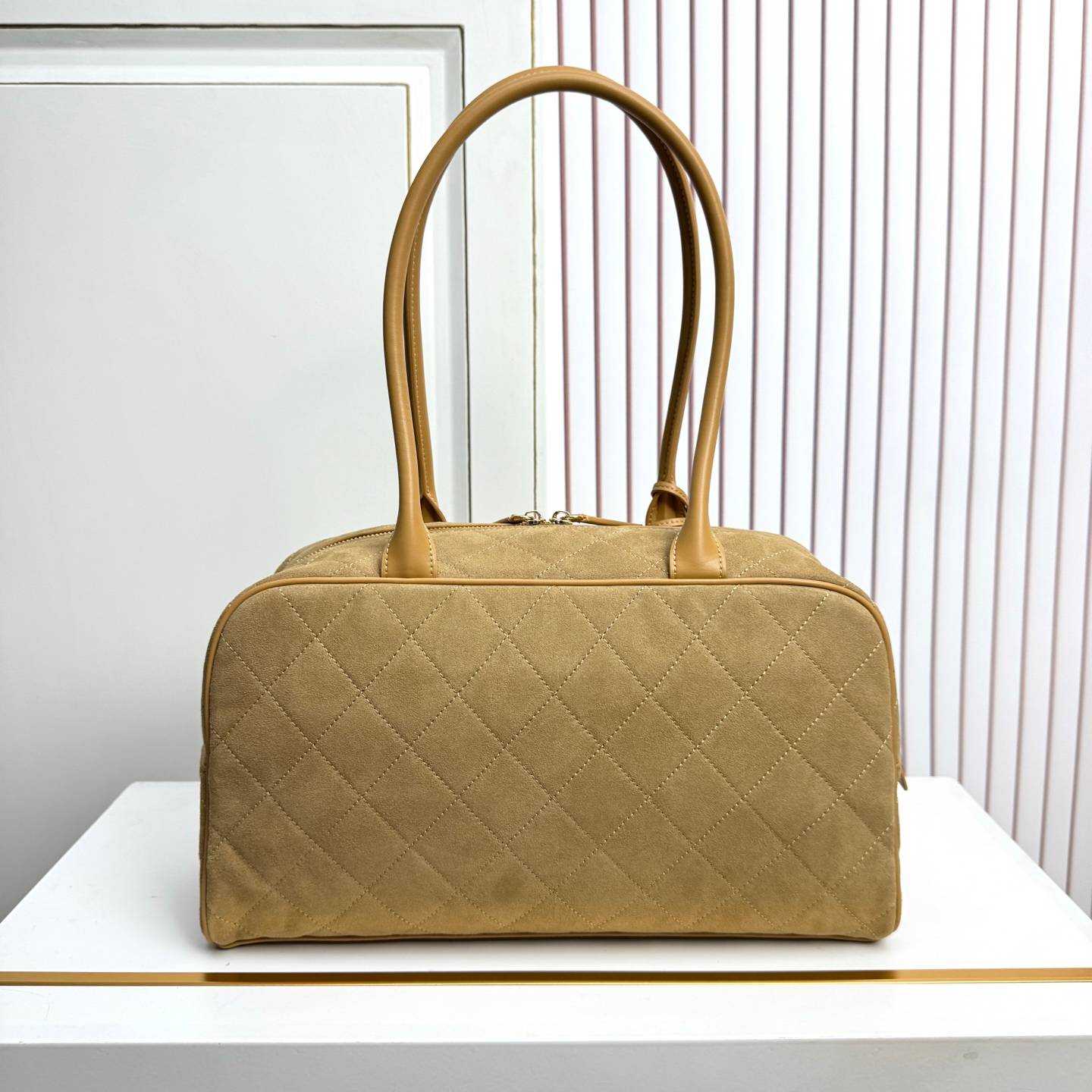 シャネル 6338 マトラッセ ラムスキン ボストンバッグ ゴールド金具 ショルダー ハンドバッグ レディース - 画像 15
