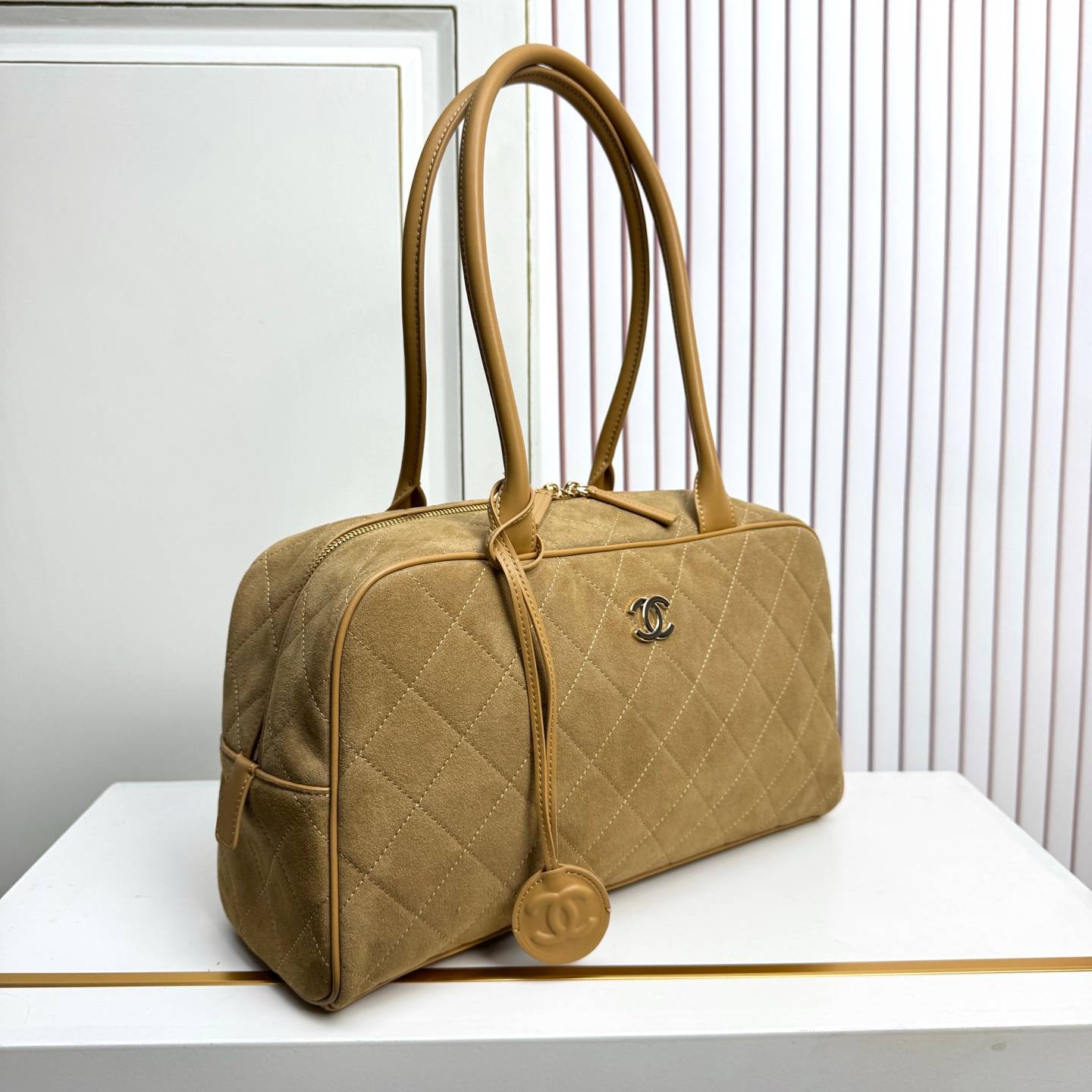 シャネル 6338 マトラッセ ラムスキン ボストンバッグ ゴールド金具 ショルダー ハンドバッグ レディース - 画像 16