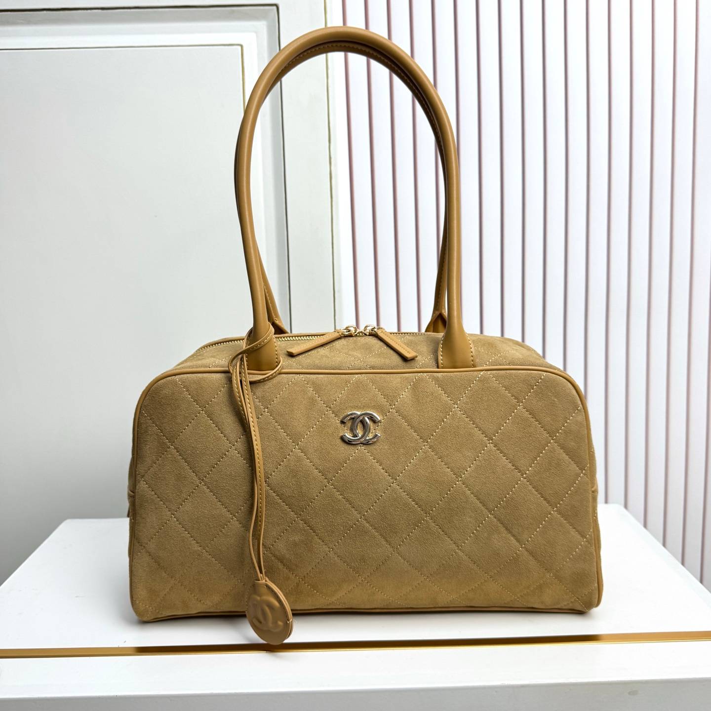 シャネル 6338 マトラッセ ラムスキン ボストンバッグ ゴールド金具 ショルダー ハンドバッグ レディース - 画像 19