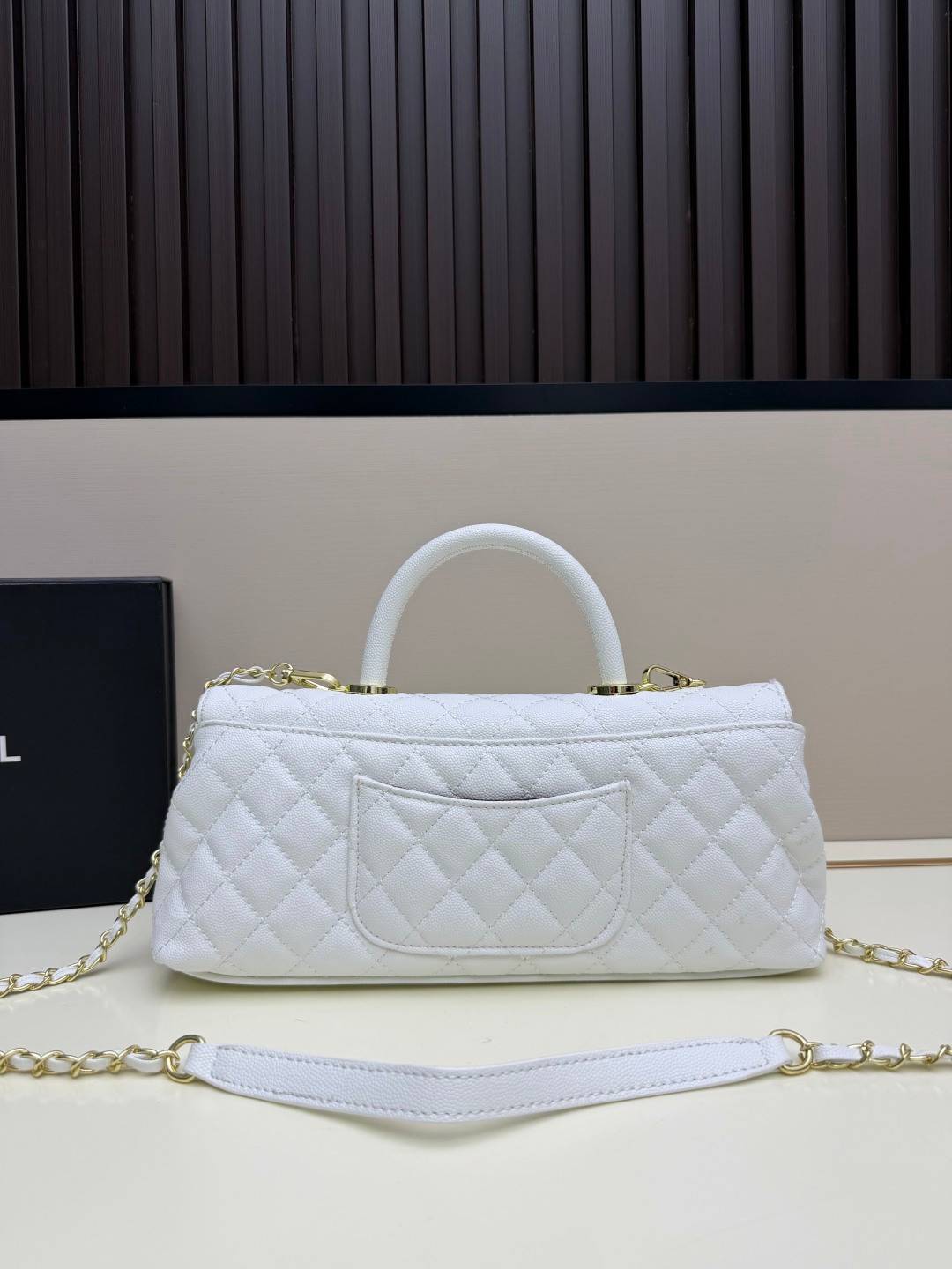 シャネル 2666 マトラッセ ラムスキン チェーンショルダーバッグ ゴールド金具 レディース ホワイト ピンク ブラッ - 画像 7