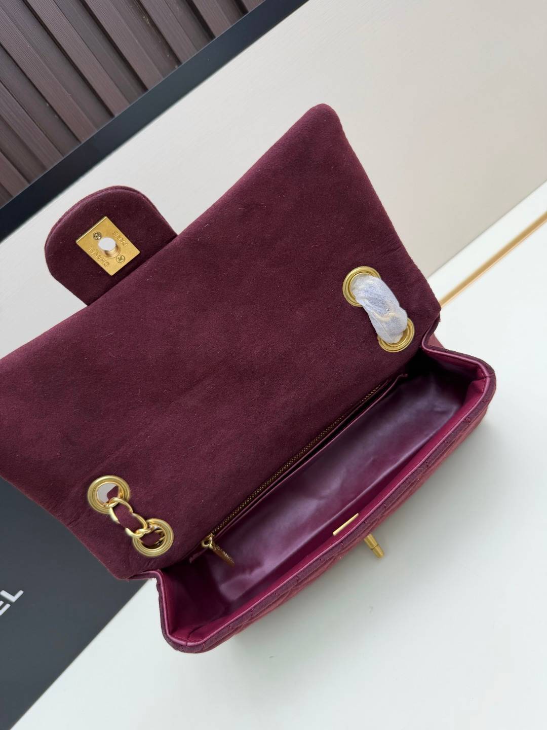 シャネル CHANEL マトラッセ ラムスキン チェーンショルダーバッグ ブラック ベージュ レッド ボルドー ゴールド - 画像 11