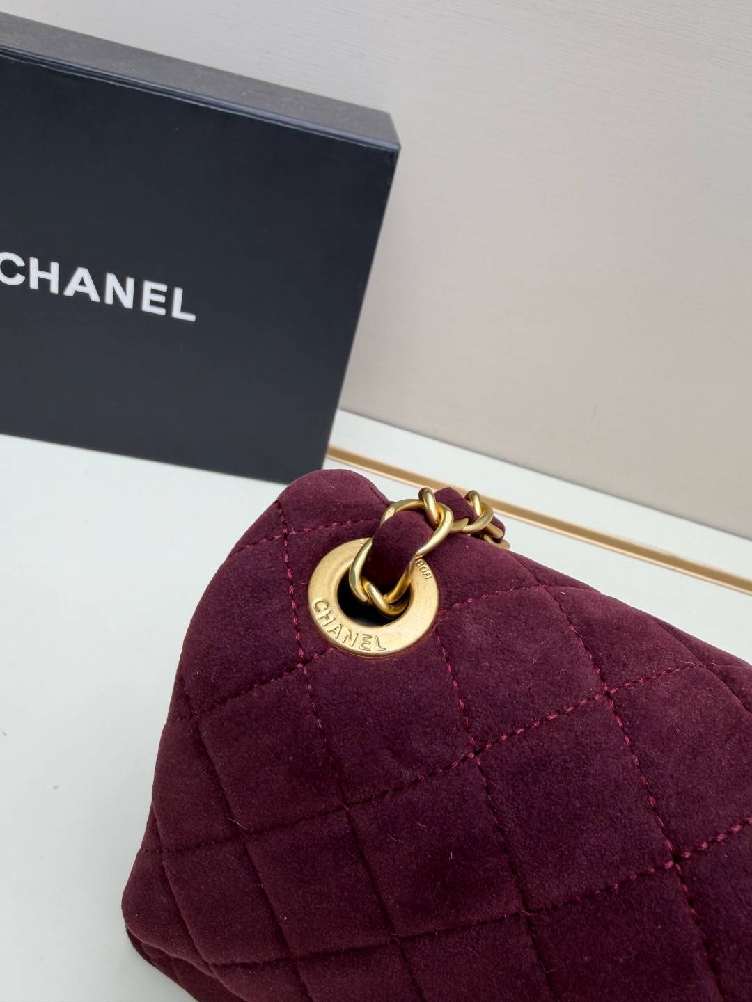 シャネル CHANEL マトラッセ ラムスキン チェーンショルダーバッグ ブラック ベージュ レッド ボルドー ゴールド - 画像 12