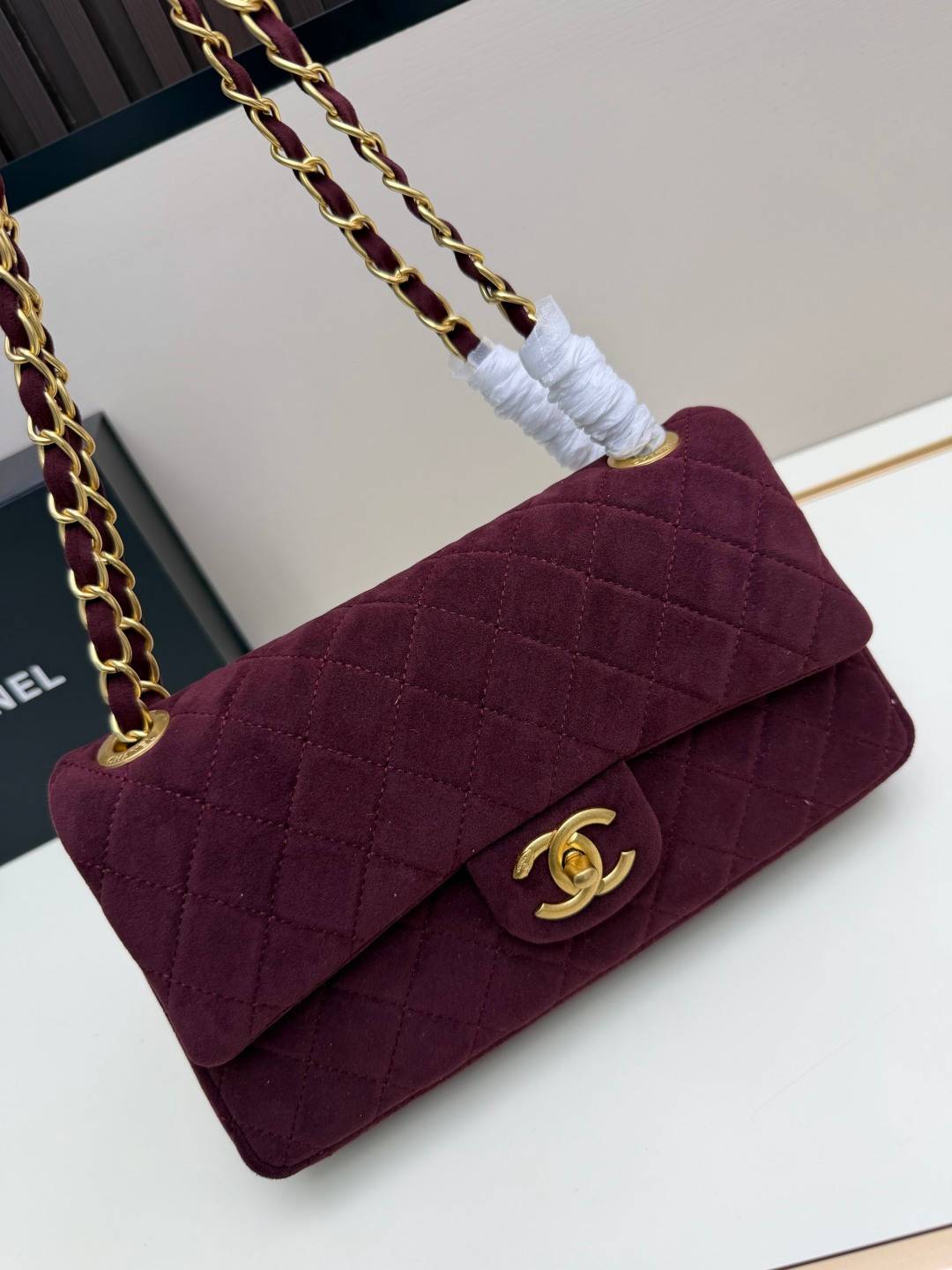 シャネル CHANEL マトラッセ ラムスキン チェーンショルダーバッグ ブラック ベージュ レッド ボルドー ゴールド - 画像 14