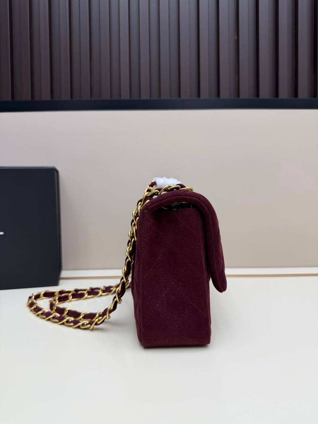シャネル CHANEL マトラッセ ラムスキン チェーンショルダーバッグ ブラック ベージュ レッド ボルドー ゴールド - 画像 15
