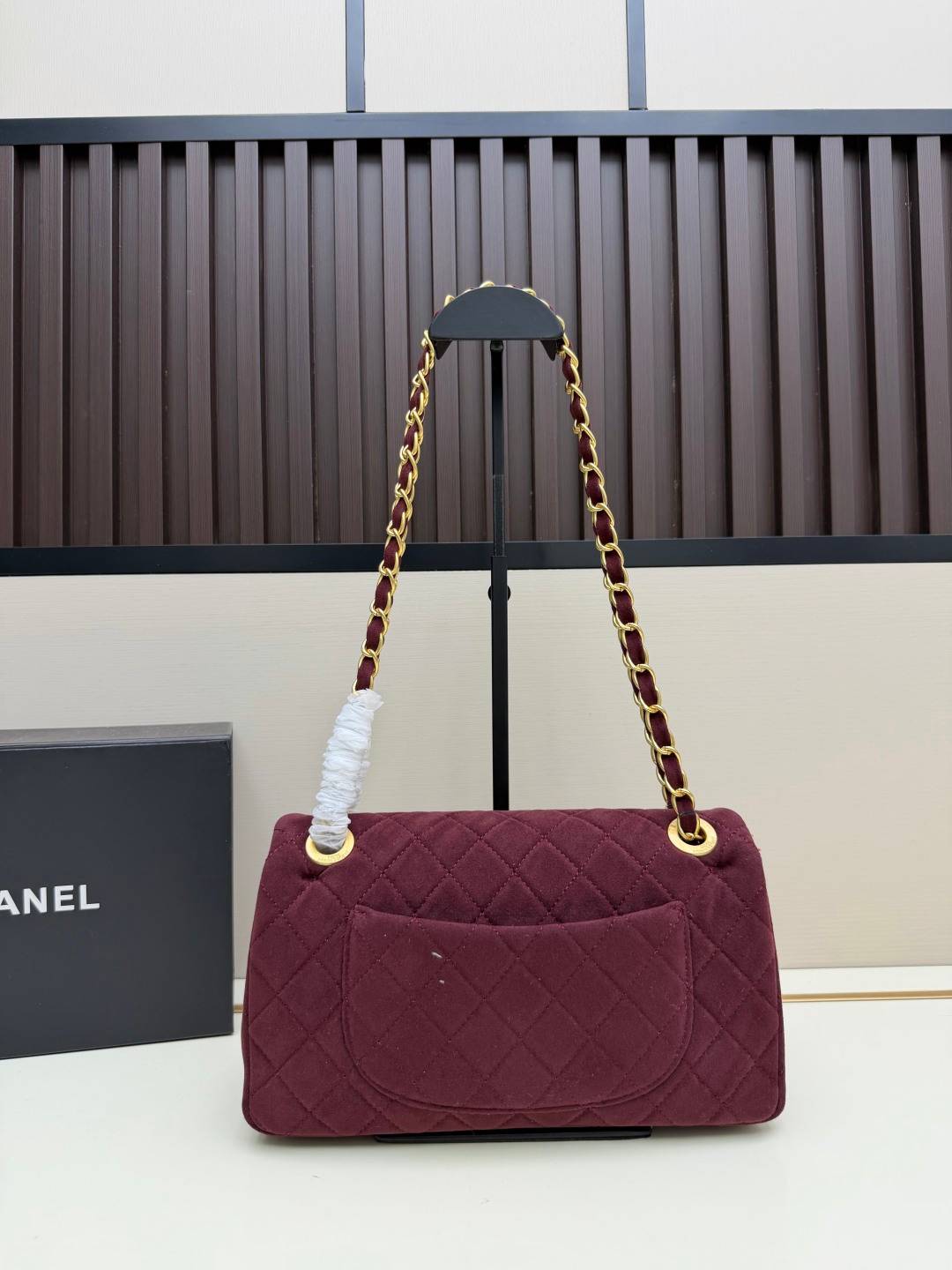 シャネル CHANEL マトラッセ ラムスキン チェーンショルダーバッグ ブラック ベージュ レッド ボルドー ゴールド - 画像 16