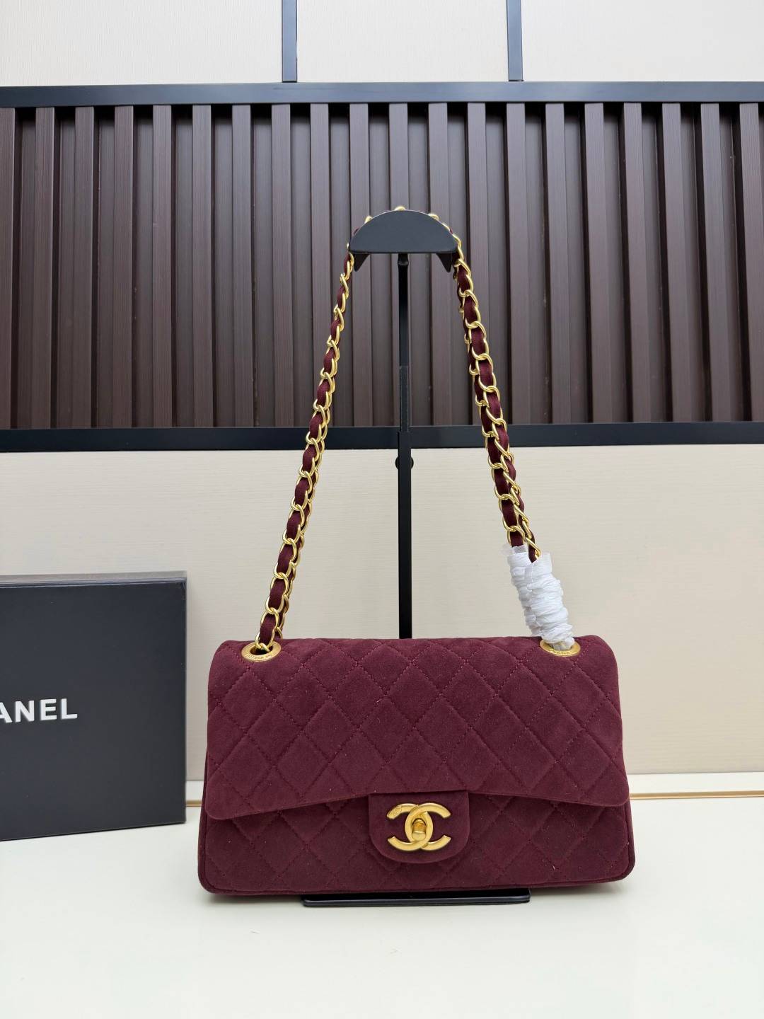 シャネル CHANEL マトラッセ ラムスキン チェーンショルダーバッグ ブラック ベージュ レッド ボルドー ゴールド - 画像 17