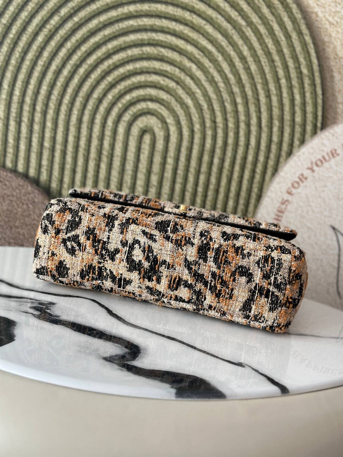 シャネル CHANEL マトラッセ ツイード キャビアスキン フラップバッグ ゴールド金具 ターンロック レディース ブ - 画像 12