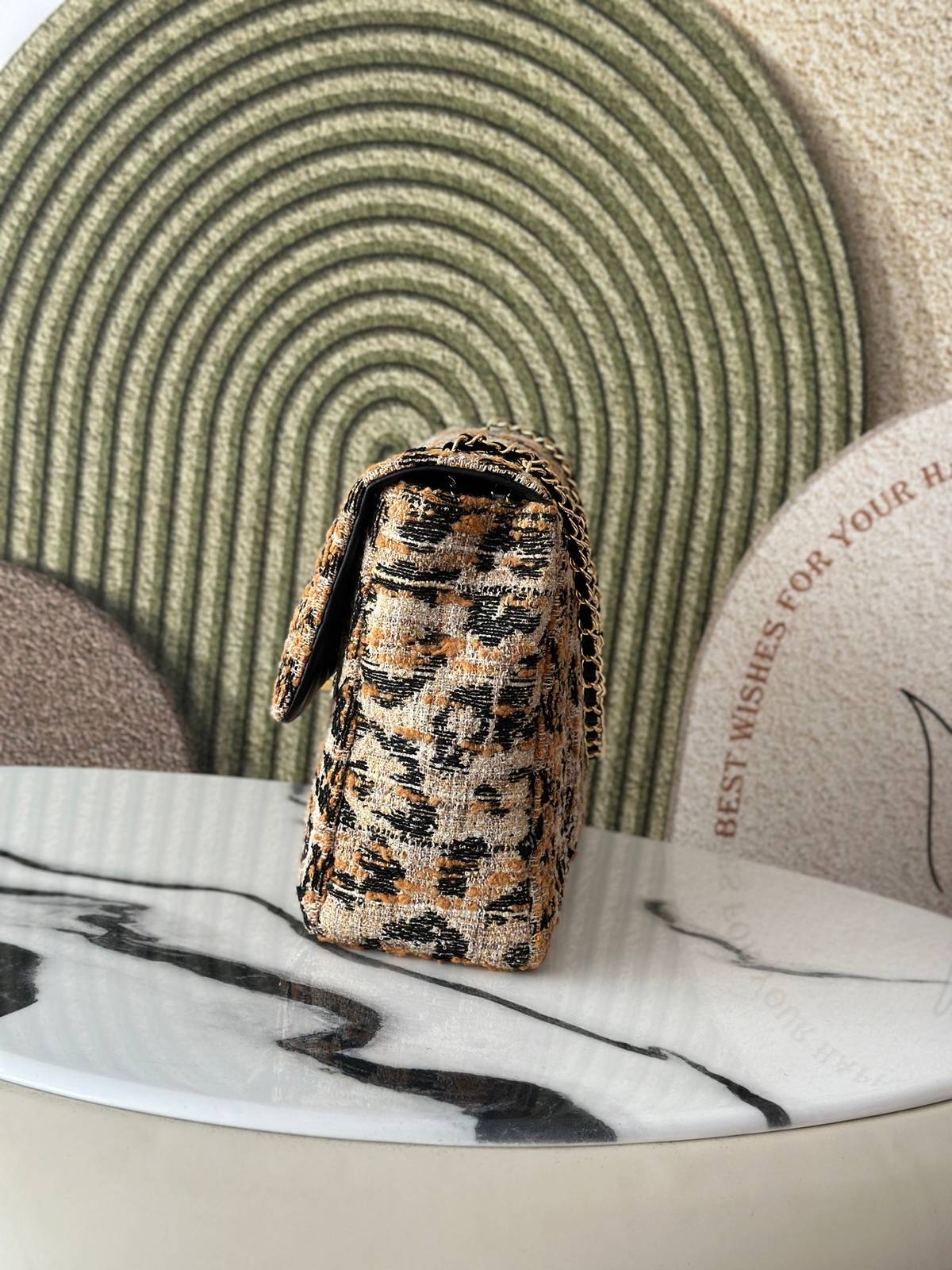 シャネル CHANEL マトラッセ ツイード キャビアスキン フラップバッグ ゴールド金具 ターンロック レディース ブ - 画像 15