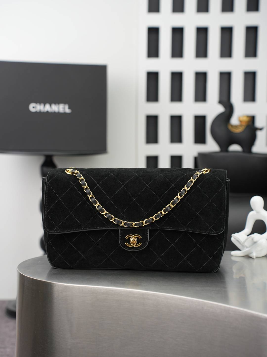 シャネル CHANEL マトラッセ ラムスキン チェーンショルダーバッグ ブラック ゴールド金具 レディース - 画像 10