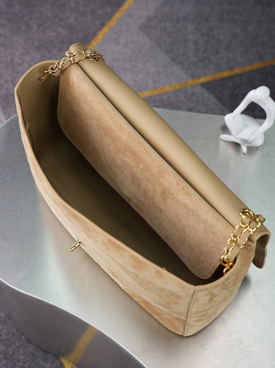 シャネル 6234 大号 マトラッセ フラップバッグ ゴールド金具 レザー編み込みチェーン ショルダーバッグ レディース - 画像 20