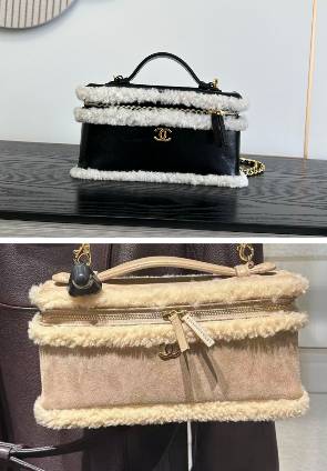 シャネル 26415 マトラッセ ラムスキン バニティバッグ ファスナー開閉 ゴールド金具 ブラック ホワイト バイカラ
