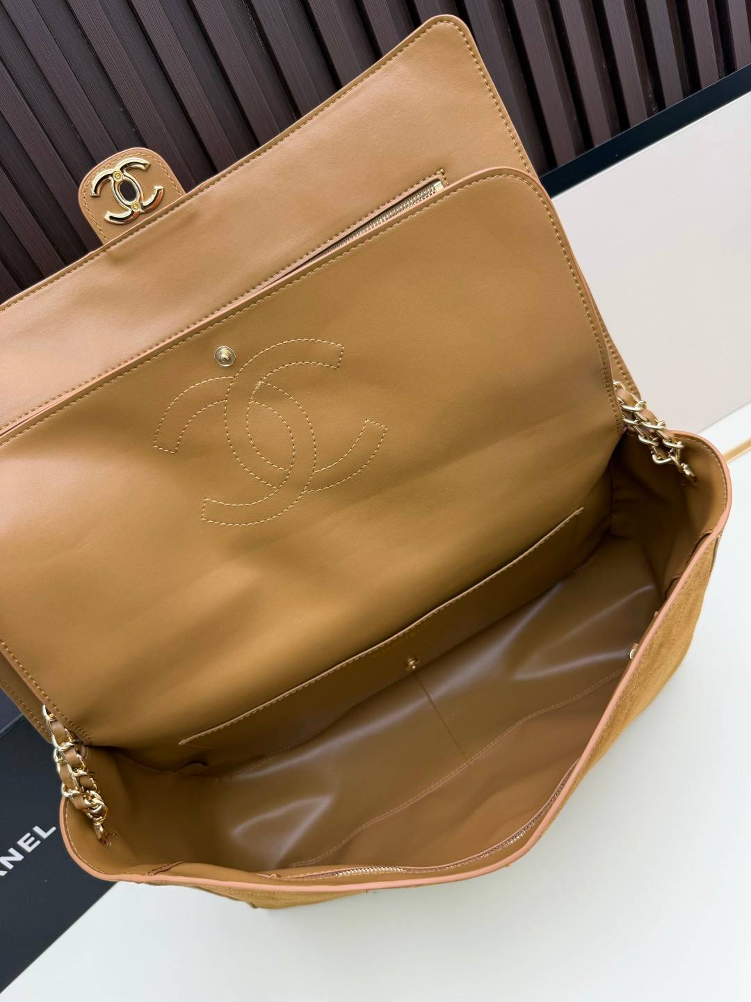シャネル 1A047 マトラッセ ラムスキン チェーンショルダーバッグ ブラック ゴールド金具 - 画像 3