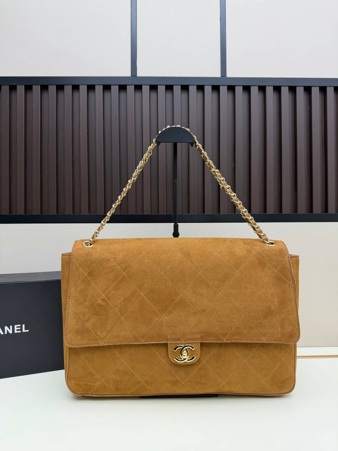シャネル 1A047 マトラッセ ラムスキン チェーンショルダーバッグ ブラック ゴールド金具 - 画像 9