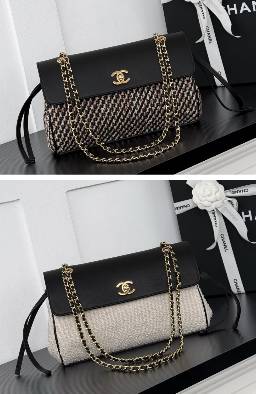 シャネル CHANEL マトラッセ チェーンショルダーバッグ ブラック ゴールド金具 レザー編み込みチェーン ワンピース