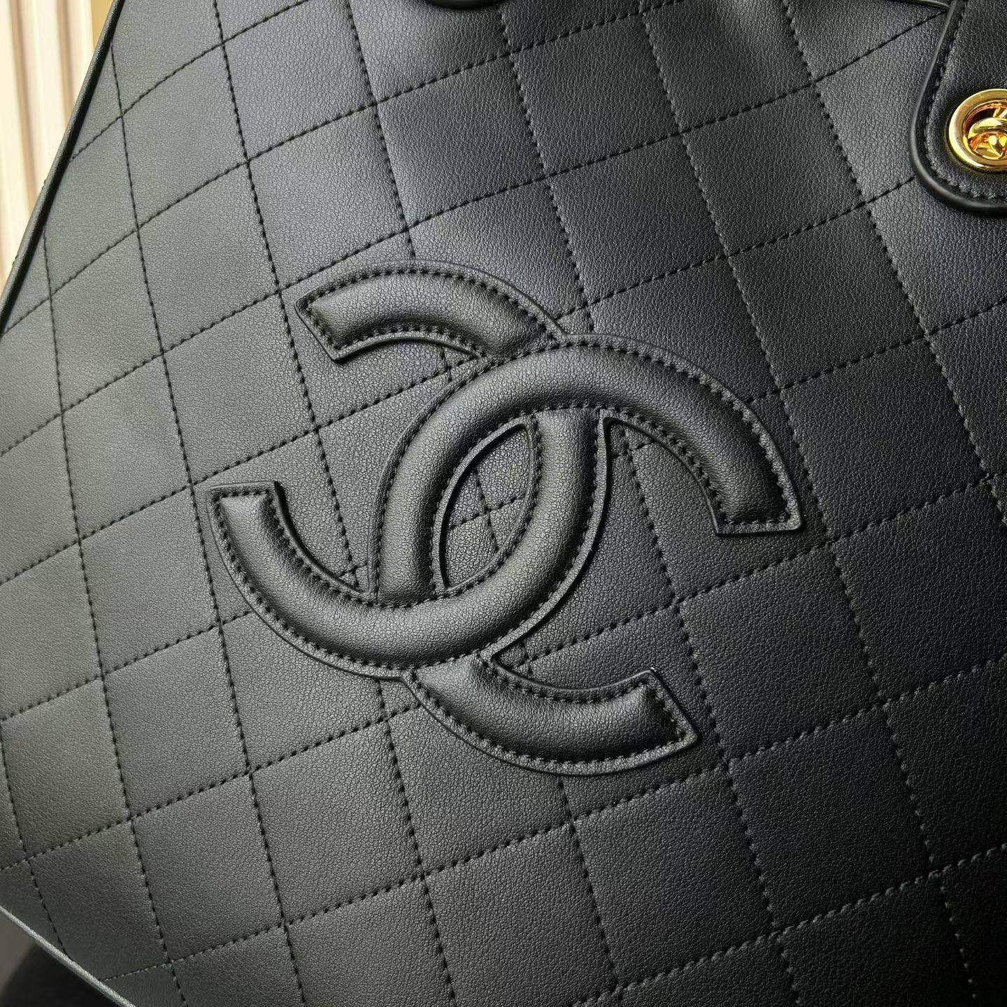 シャネル AS6200 マトラッセ フラップバッグ レザー編み込みチェーン ゴールド金具 ブラック ホワイト - 画像 13
