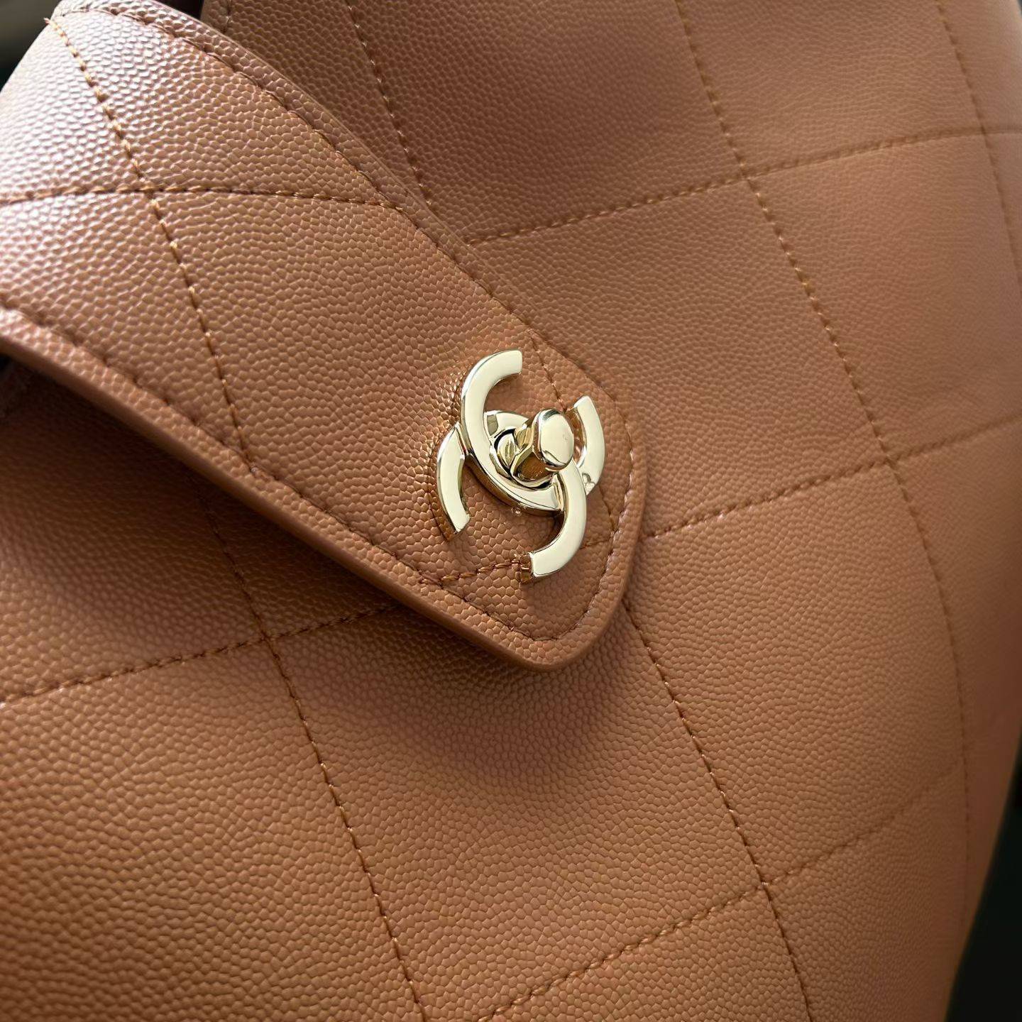 シャネル CHANEL マトラッセ キャビアスキン チェーンショルダーバッグ ブラック ベージュ ゴールド金具 レディー - 画像 6