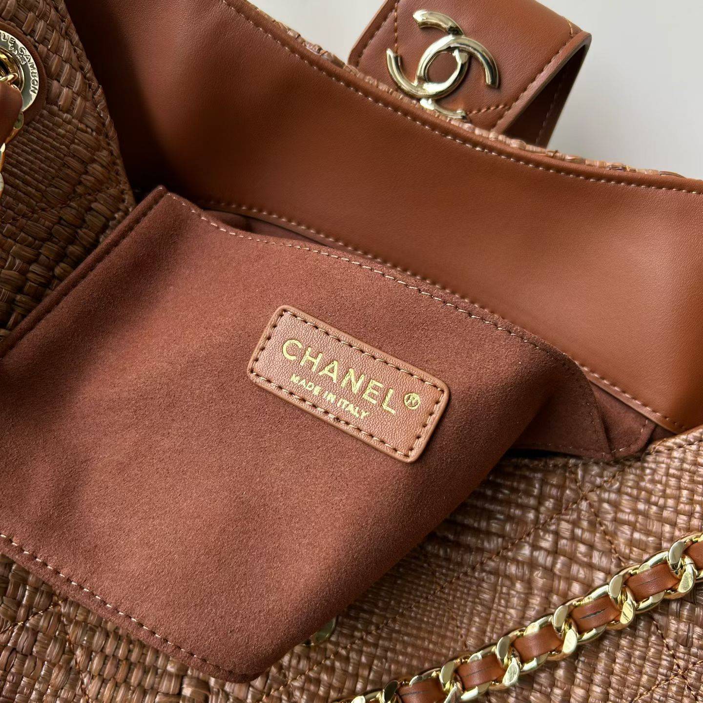 シャネル CHANEL マトラッセ ラムスキン チェーンショルダーバッグ ゴールド金具 レディース ブラック ベージュ - 画像 3