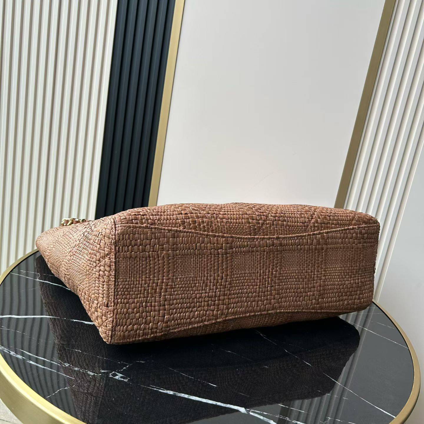 シャネル CHANEL マトラッセ ラムスキン チェーンショルダーバッグ ゴールド金具 レディース ブラック ベージュ - 画像 7