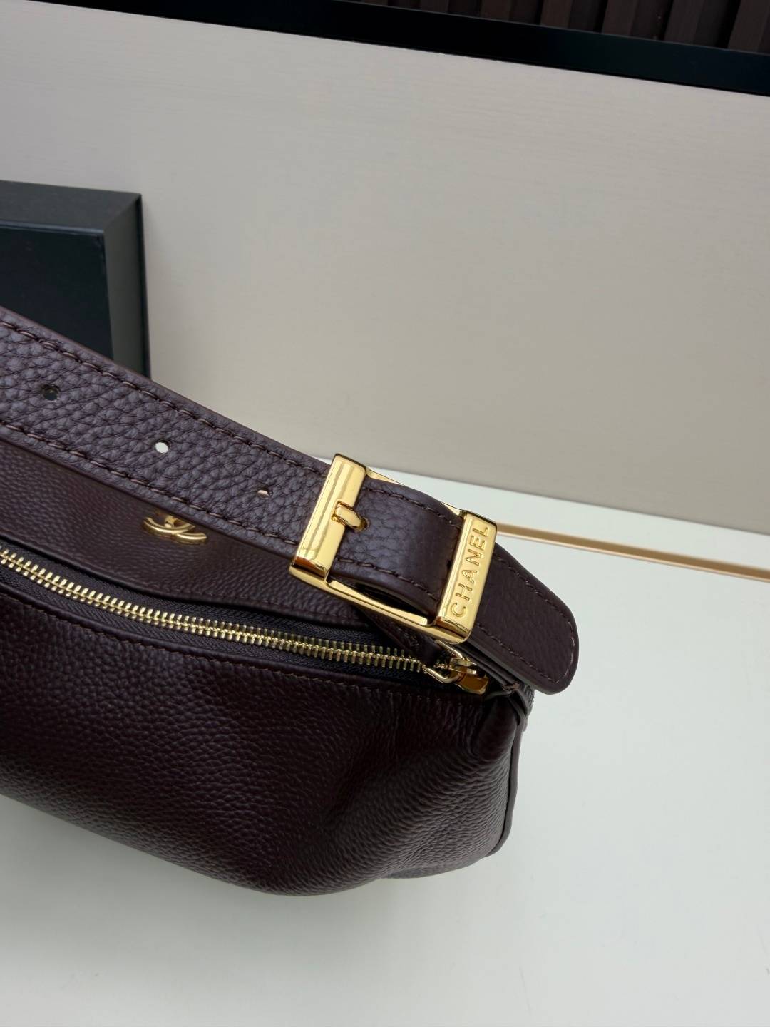CHANEL シャネル 4905 リッチーファイブ チェーンショルダーバッグ マトラッセ レザー ブラック ブラウン ゴ - 画像 6
