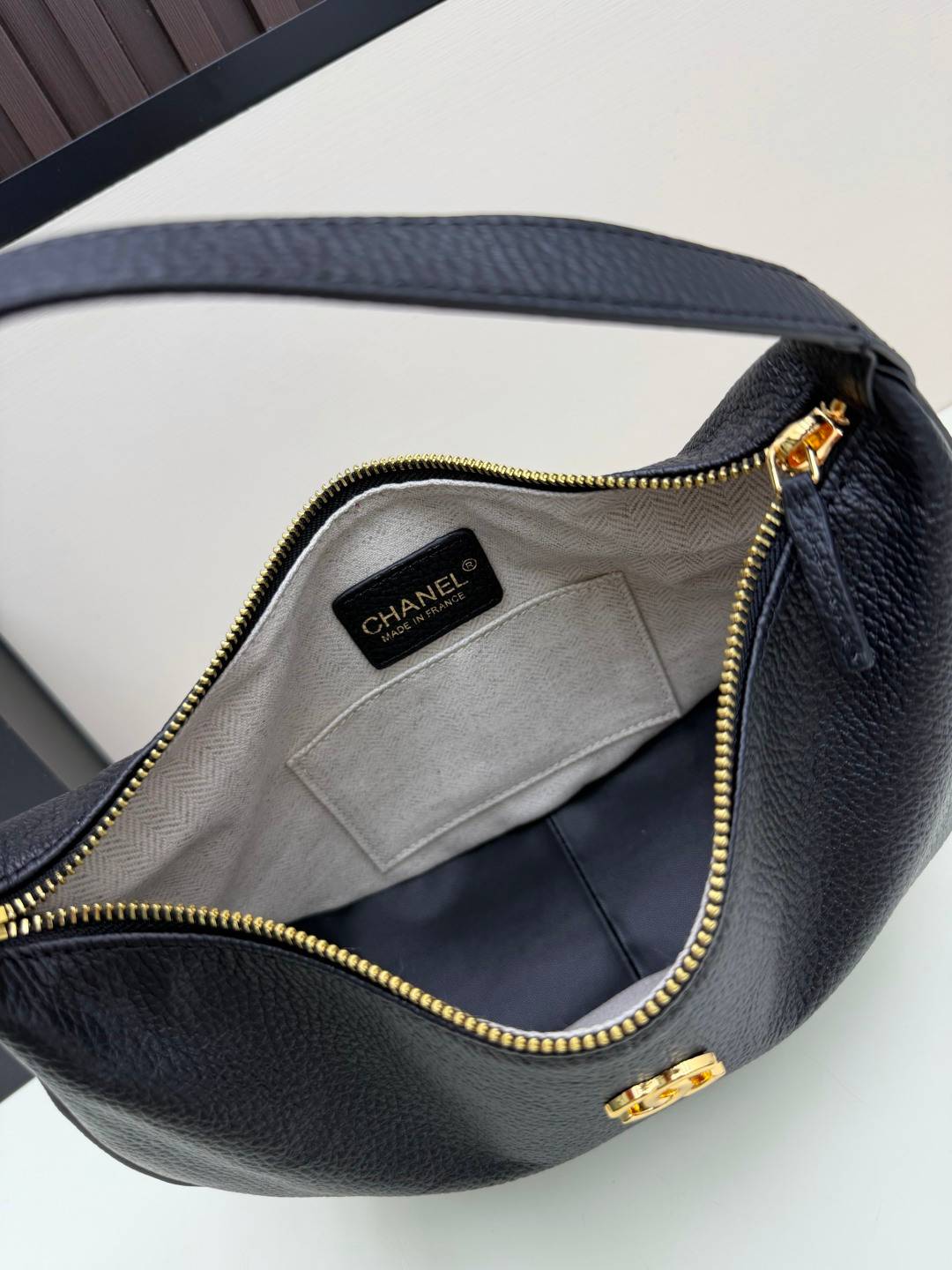 CHANEL シャネル 4905 リッチーファイブ チェーンショルダーバッグ マトラッセ レザー ブラック ブラウン ゴ - 画像 11