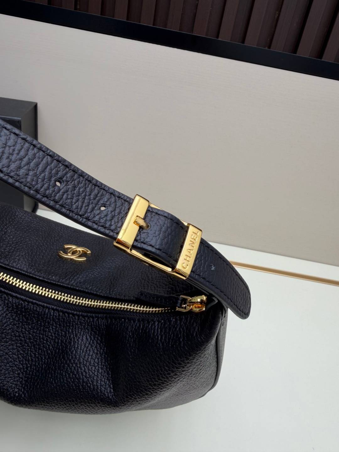 CHANEL シャネル 4905 リッチーファイブ チェーンショルダーバッグ マトラッセ レザー ブラック ブラウン ゴ - 画像 14