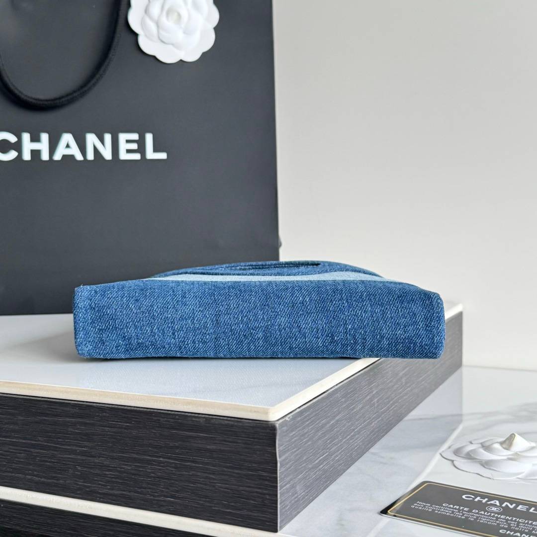シャネル CHANEL デニム チェーンショルダーバッグ ミニバッグ ブルー マルチカラー ゴールド金具 - 画像 7
