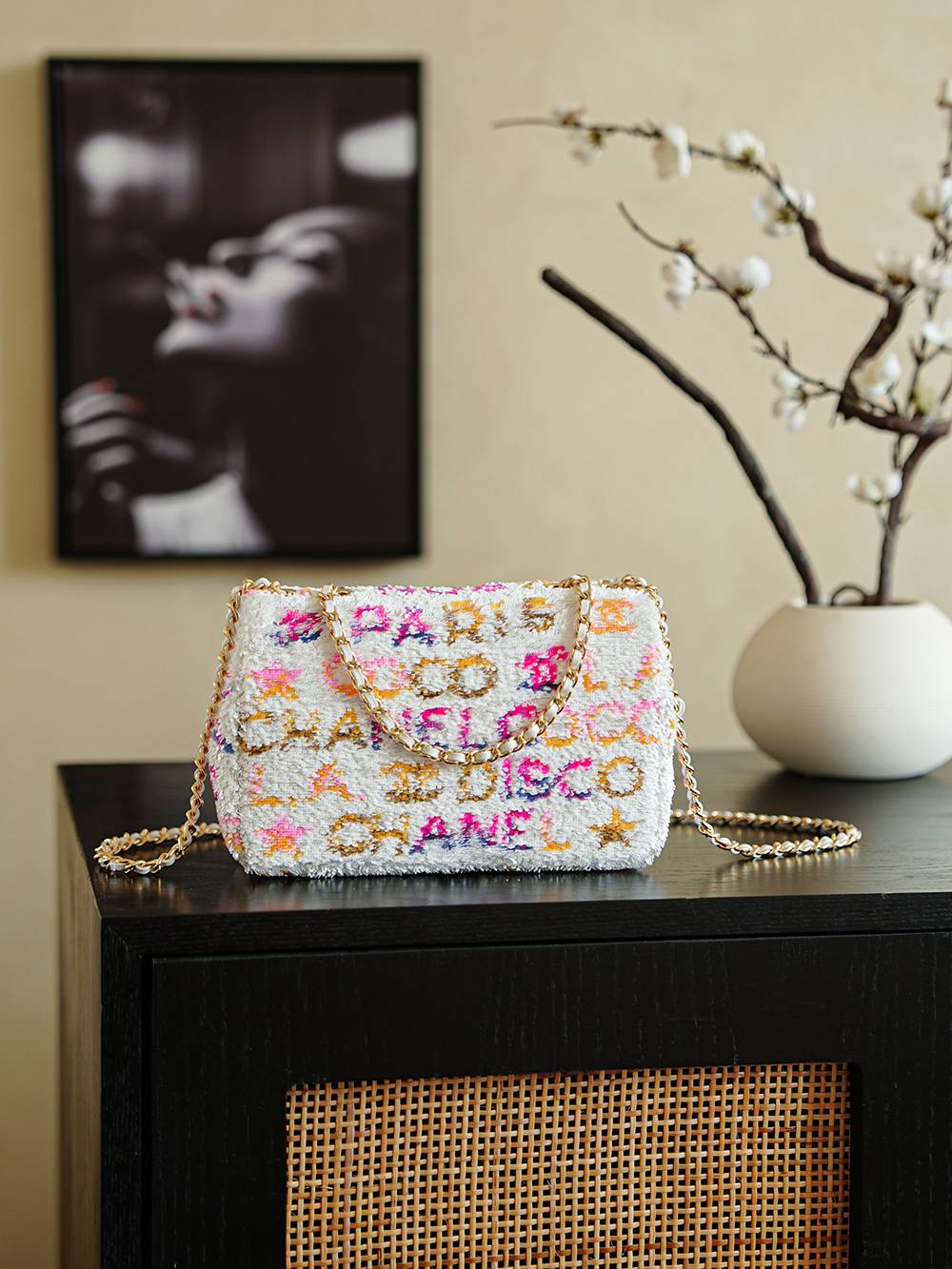 シャネル CHANEL マトラッセ チェーンショルダーバッグ キャビアスキン ブラック プッシュロック ゴールド金具 レ - 画像 8