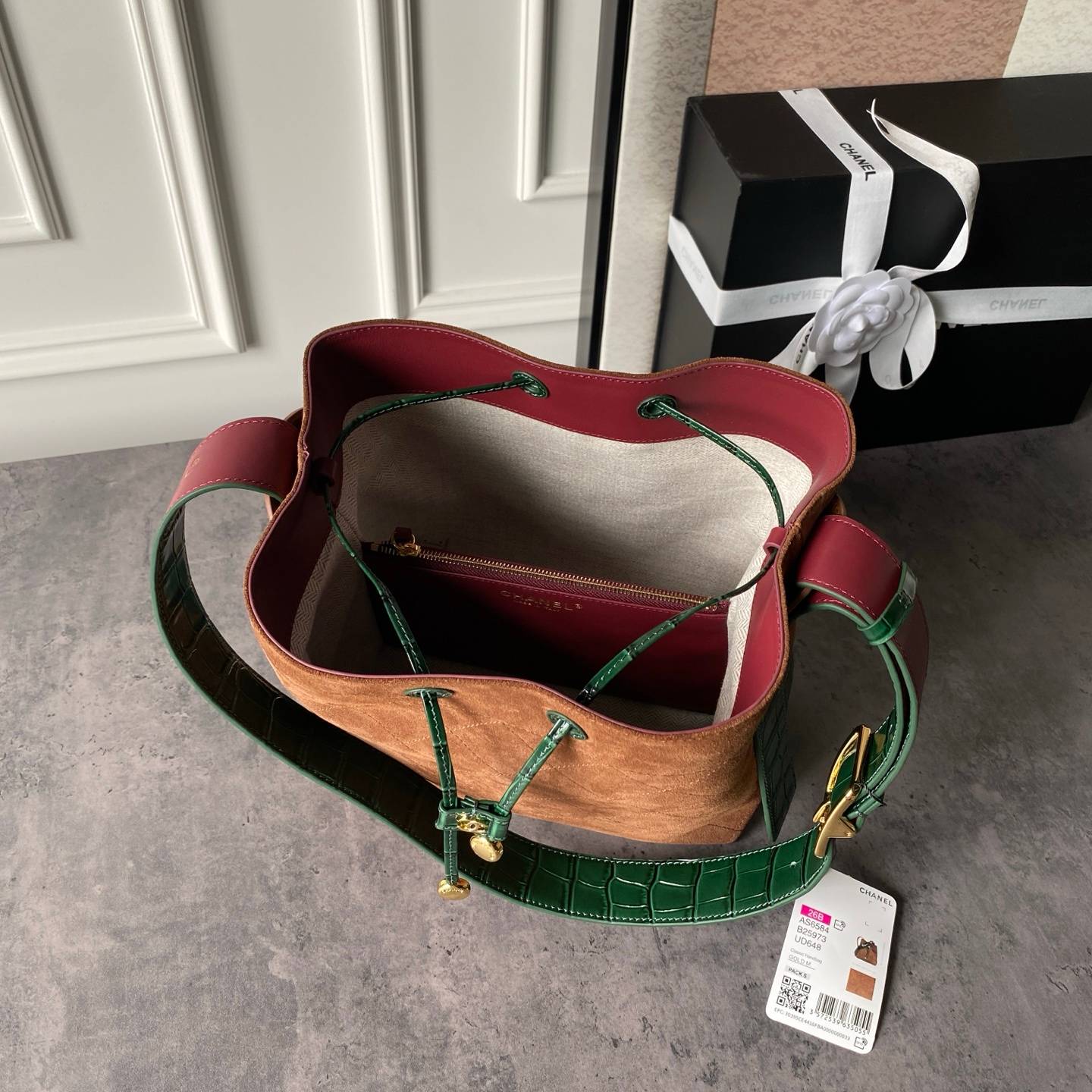 シャネル CHANEL AS6584 マトラッセ チェーンショルダーバッグ キャビアスキン ゴールド金具 レザー編み込み - 画像 3