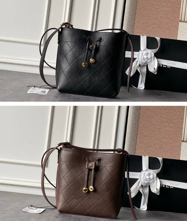 シャネル CHANEL マトラッセ チェーンショルダーバッグ ブラック ブラウン ホワイト ゴールド金具 レディース