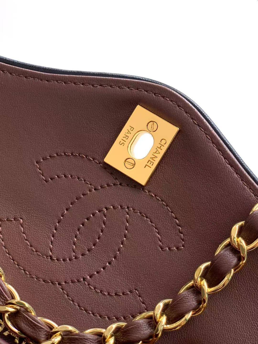 シャネル CHANEL マトラッセ チェーンショルダーバッグ キャビアスキン ゴールド金具 レディース ブラック ベージ - 画像 15