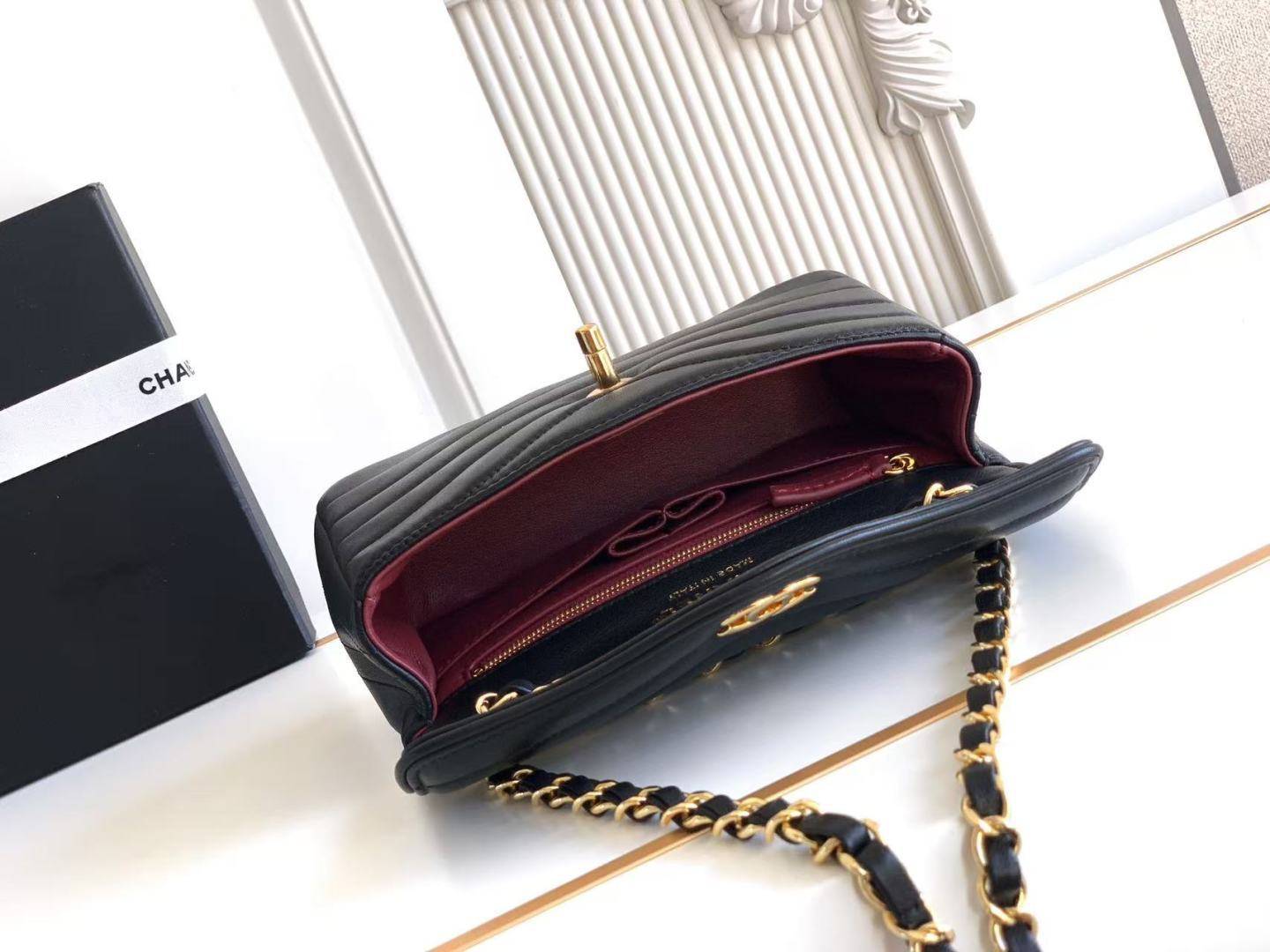 シャネル CHANEL マトラッセ キャビアスキン チェーンショルダーバッグ ブラック ゴールド金具 レディース - 画像 3