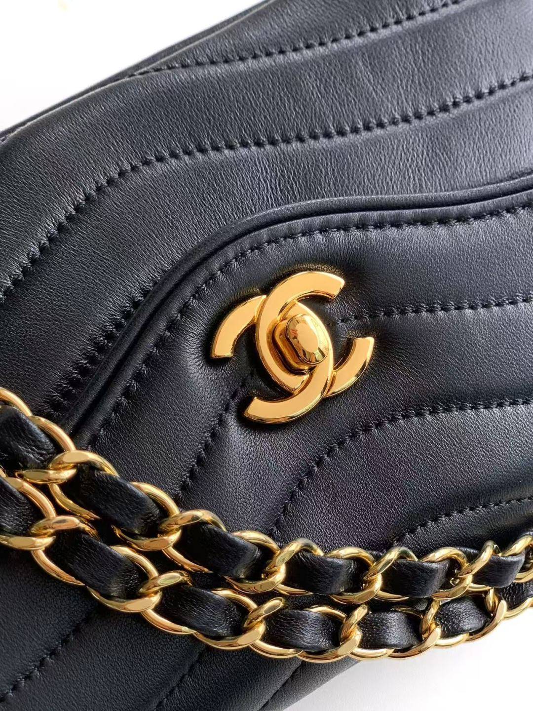 シャネル CHANEL マトラッセ キャビアスキン チェーンショルダーバッグ ブラック ゴールド金具 レディース - 画像 5