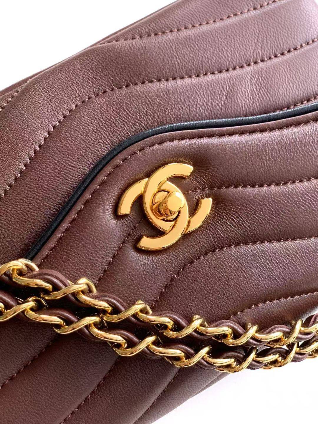 シャネル CHANEL マトラッセ キャビアスキン チェーンショルダーバッグ ブラック ゴールド金具 レディース - 画像 17