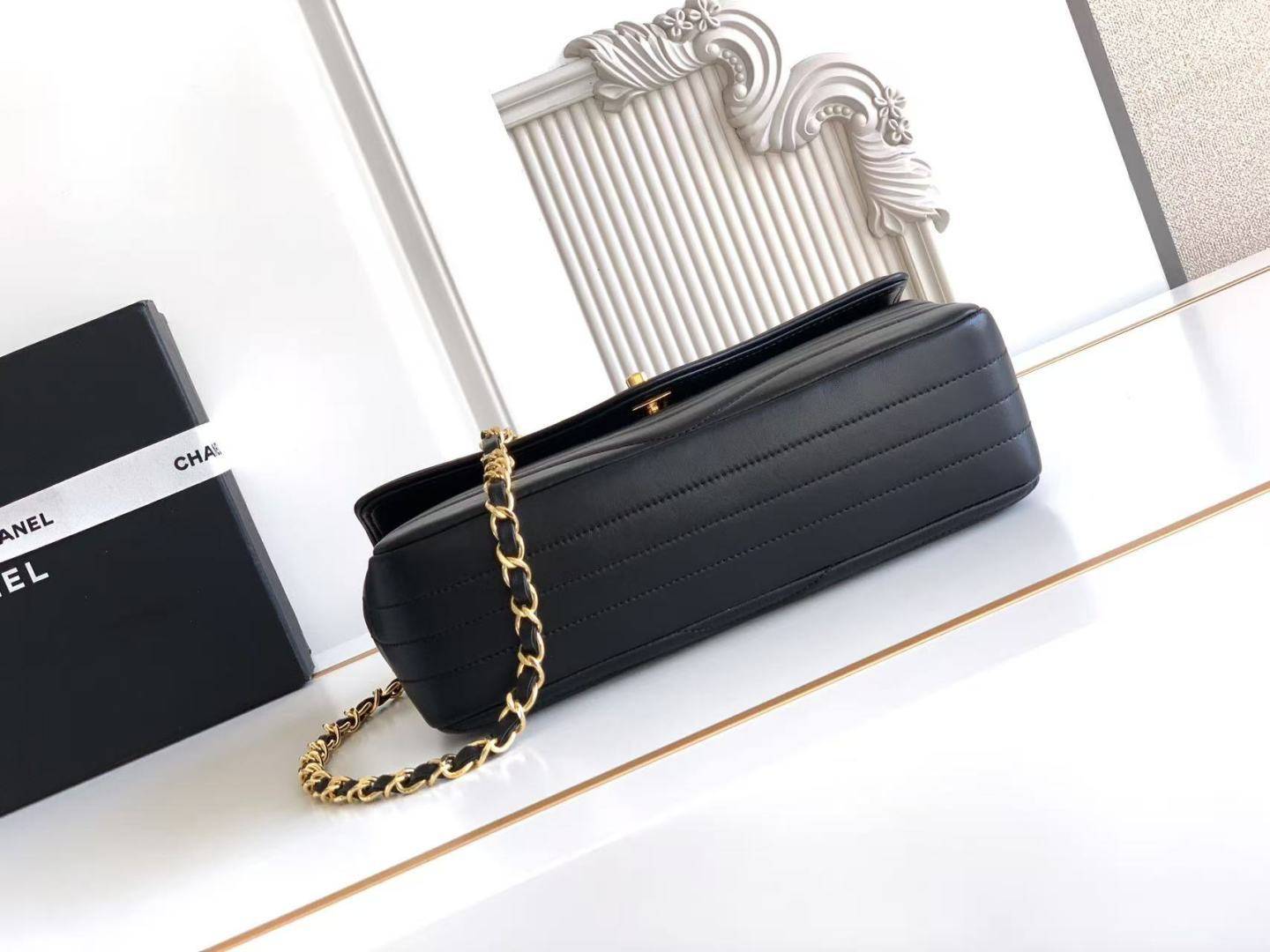 CHANEL シャネル マトラッセ チェーンショルダーバッグ キャビアスキン ゴールド金具 レディース ブラック - 画像 7