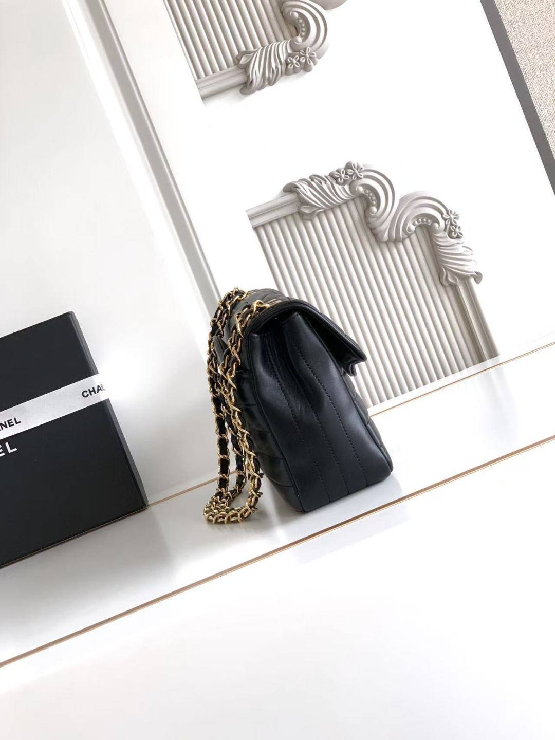 CHANEL シャネル マトラッセ チェーンショルダーバッグ キャビアスキン ゴールド金具 レディース ブラック - 画像 8