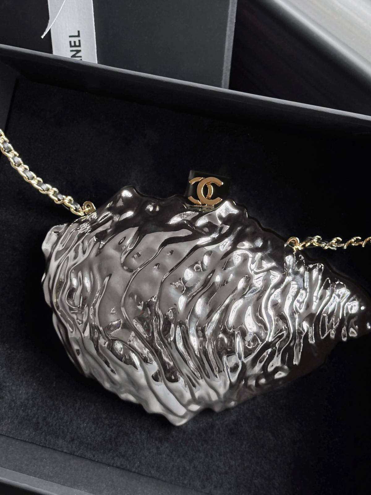 シャネル CHANEL AS6437 シルバー金具 マトラッセ フラップバッグ ターンロック レザー編み込みチェーン バ - 画像 9