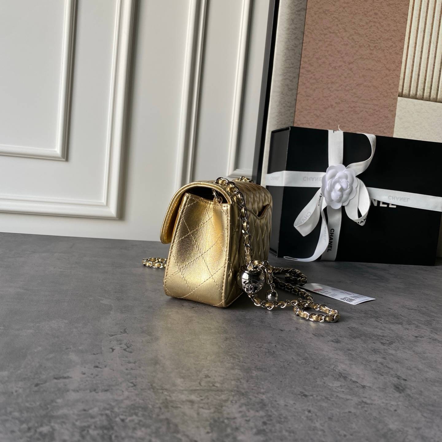 シャネル CHANEL マトラッセ ミニフラップバッグ キャビアスキン ゴールド金具 ポシェット ファスナー開閉 レザー - 画像 13