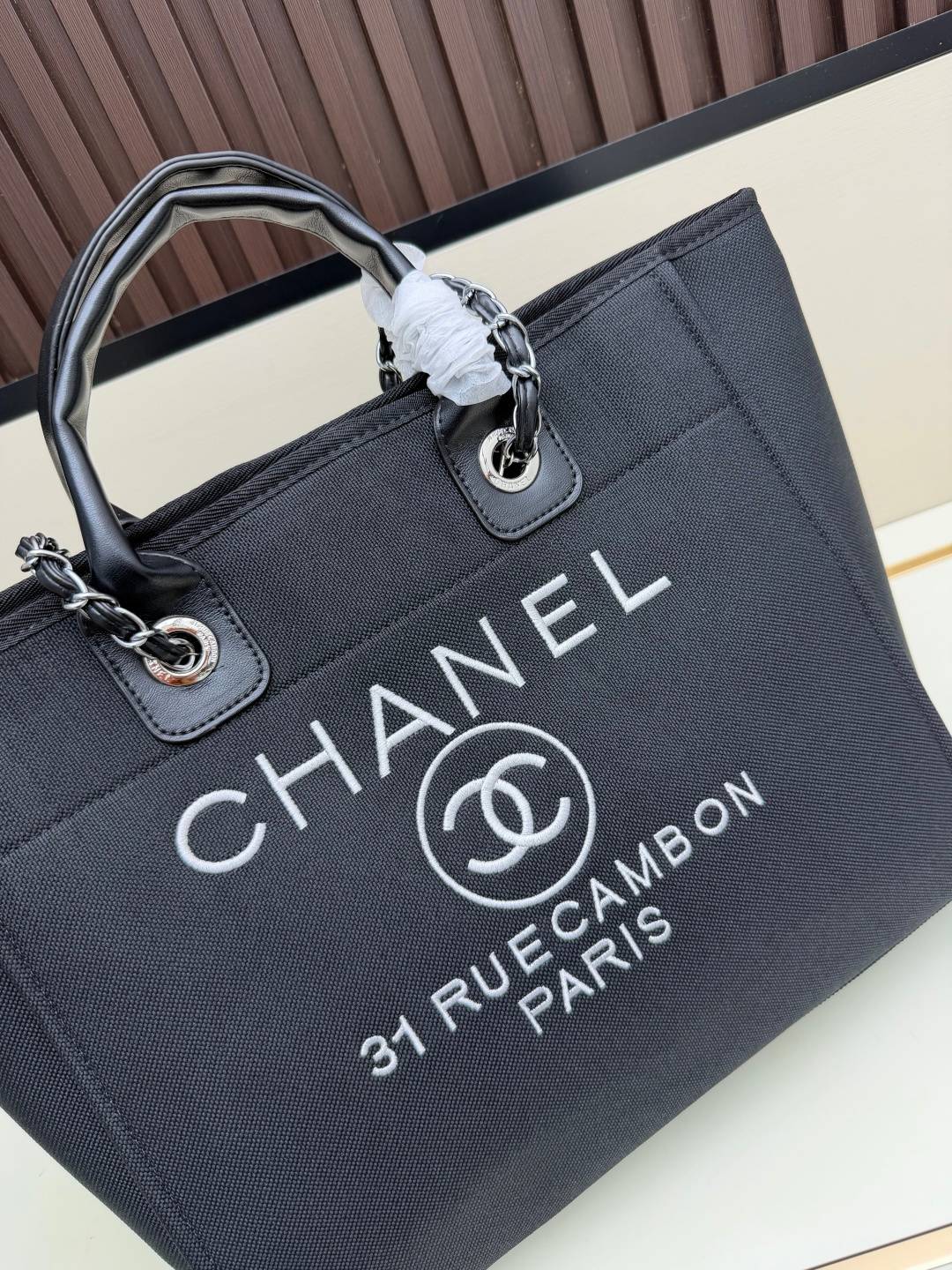 シャネル CHANEL マトラッセ チェーンショルダーバッグ キャンバス ブラック ゴールド金具 レディース - 画像 14